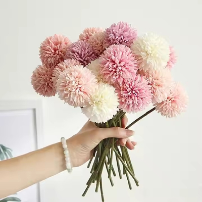 Ein guter Preis. Heißer Verkauf künstliche Single Chrysanthemum Zweig Seide Marigolide Ball PingPong künstliche Blumen Massenkuchen Hochzeit DekorDIY Online