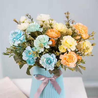 Ein guter Preis. Künstliche Blumensträuße Großhandel Seiden-Multi-Azaleen-Blütenköpfe Zuhause Feste Hochzeitsschmuck Blumensträuß Online