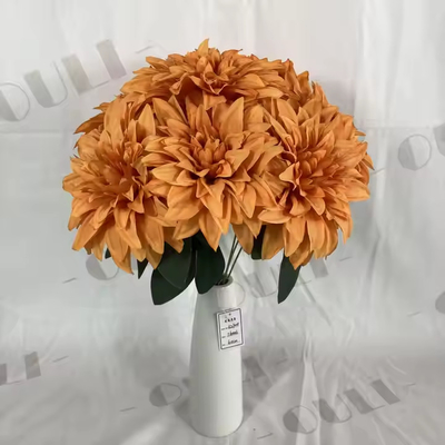 Ein guter Preis. Großhandel künstliche Hochzeitsschmuck Seide 7 Köpfe Dahlia Blumensträuße Online