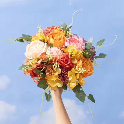 Ein guter Preis. Kleinköpfe Pfeinenschilf Kunstfarbfarben Persian Rose Blume Hochzeit Brautstrauß Großhandel Seidenrose Blumen Online