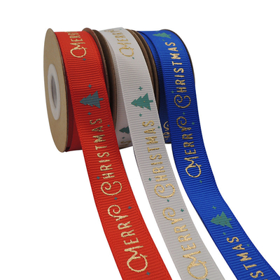 Ein guter Preis. 1.6cm Weihnachtsbaumband Geschenkdekoration, Warmstempelband Roll Geschenkverpackung, Weihnachtsband Großhandel Online