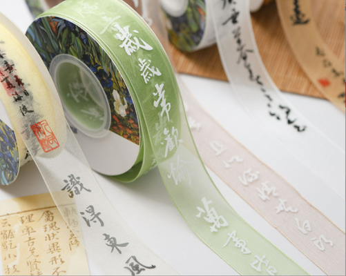 Ein guter Preis. 1984 Kalligraphie Band Chinesischer Stil Blumenstrauß Blütenbündel Band Altes Stil Verpackung Blumenladen Band Bogen Gedicht Wort Blumenband Online