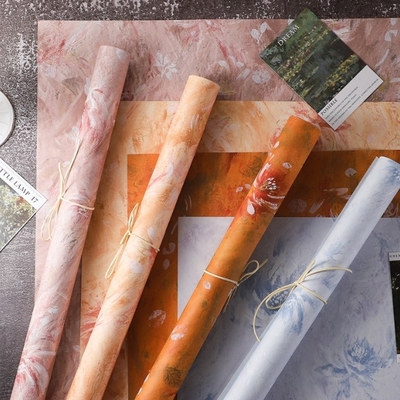 Ein guter Preis. Großhandel mit Blütenverpackungspapier der Serie Ölmalerei, verdicktes wasserdichtes, populäres Kunstpapier, Blumenwaren, Blumenkunstpapier Online