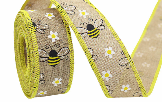 Grenzüberschreitende Sonnenblumenbienen Absatz Bienenfest Polka-Punkte Kartenwellenband Zip-Tape