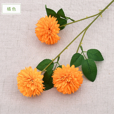 Simulierte Drei-Kopf-Kugel Chrysanthemum Falschblume Hortensien Künstliche Blume Tischtennis Chrysanthemum Hochzeit Dekoration Simulierte Hortensien Bouquet