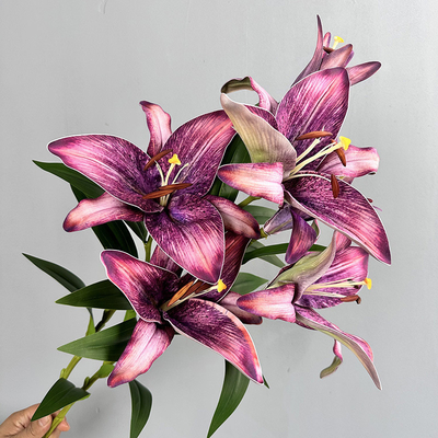 Europäische Art Retro-Simulation Farbgradient Touch Lilienstrauß, Heimdekoration Simulation Blumen