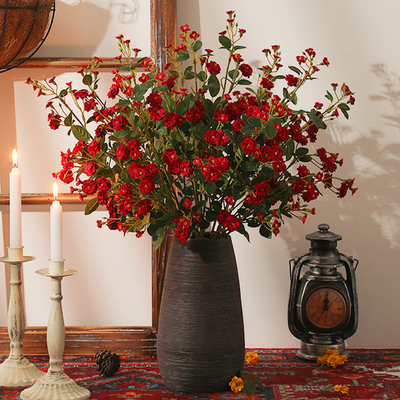 Ein guter Preis. Simulierte Rosenblüte Grenzüberschreitend Mehrköpfige Simulierte Blume Künstlicher Blumenstrauß Hochzeitsschmuck Handheld Fake Blumenornament Online