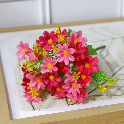Ein guter Preis. Simulierte Blume, kleine Margherita, springende Orchidee, künstliche falsche Blume, 28 Köpfe, Garten-Hausdekoration, Seidenblume, Outdoor-Projekt, kleine wilde Chrysanthemen Online