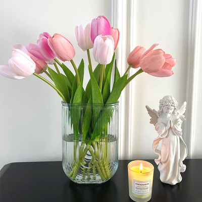 Ein guter Preis. Kunsthandgefertigte PU-Tulipanen, Simulierte Blumen für Wohnzimmerdekoration und Fotografie Online