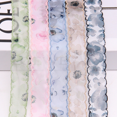 Ein guter Preis. Herstellersplatz 2,5-5cm Doppelohrspitzen Chiffon-Druckband chinesischer Stil Haarzubehör Kopfbekleidung DIY Seidenband Online
