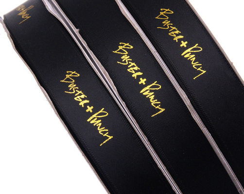 6 Punkte schwarzes doppelseitiges Polyesterband mit Warmstempeldruckband Geschenkkarton Verpackung mit Warmstempeldruckband