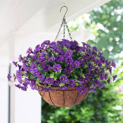 Ein guter Preis. Morgenglorie künstliche Blume Wand-Hängende Korb Außengarten Innenhof Veranda Dekoration kann angepasst und kombiniert werden Online