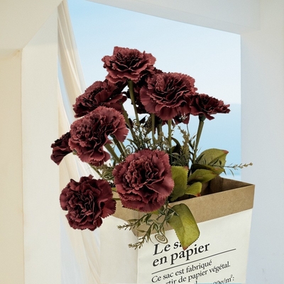 Ein guter Preis. 13 simulierte Nelken, großer Blumenstrauß, Hausmöbel, Hochzeitsdekoration im Hotel, simulierte Blumen, Seidenblumen, künstliche Blumen, Großhandel Online