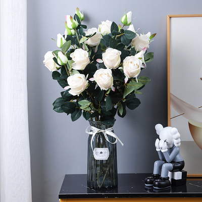 Ein guter Preis. Echtes Blumenstrauß, Wohnzimmer, Fernsehschrank, dekorative Vase, Blumenarrangementset, simulierte Blumendekoration, bulgarische Feuchtigkeitsrose Online