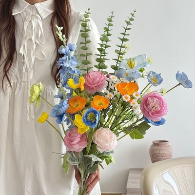 Ein guter Preis. Stickball, Rose, simulierte Blume, falscher Blumenstrauß, Wohnzimmerdekoration, Abschlussfotografie, handgeführte Blumenstraußfotografie-Requisiten Online