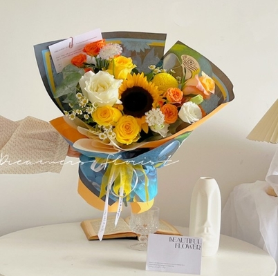 Ein guter Preis. Victoria's Original gedrucktes Papier, doppelt verpacktes Blumenpapier, frische Blumenstrauß Verpackung, Festival Blumenstrauß DIY Blumenmaterialien Online