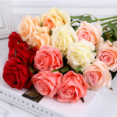 Simulierte Rose Einzelrose Großhandel Hochzeit Heimdekoration Blumenarrangement Simulierte Rose Bundle