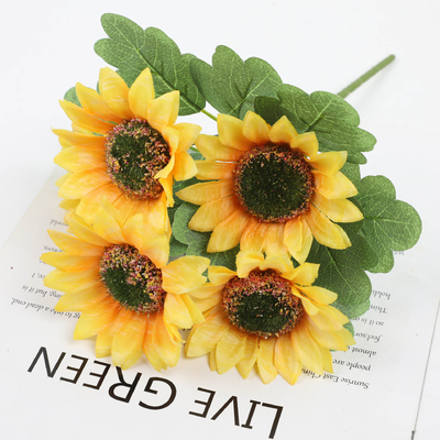 Ein guter Preis. Sonnenblumen-Simulation Blumen im ländlichen Stil Sonnenblumen-Haus-Hotel Hochzeit Seidenblumen-Dekoration Ornament Outdoor-Bouquet Großhandel Online