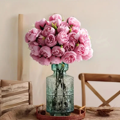Ein guter Preis. Simuliertes Blumentee-Rosen-Dekorationsprojekt Outdoor-Hersteller Großhandel Fake Flower Rose Hochzeitsfotografie Requisiten Dekoration Online