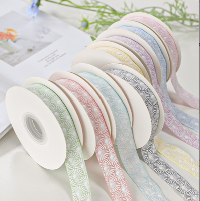 2.5cm traditionelles chinesisches Muster Fischschalenmuster Band Blumenverpackung Souvenir Dekoration Material Band