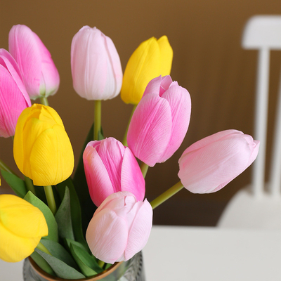 Künstliche Blumen mit einem feuchten Gefühl, hochwertige Textur, Tulpen-Hausdekorationsschmuck, Fotografie-Requisiten, Lafite Tulpen-Künstliche Blumen