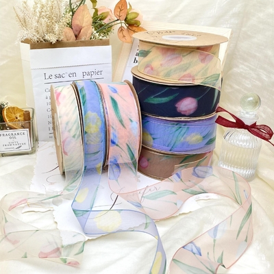 Ein guter Preis. Neue Online-Koreanische Bande Tulpe Schnee Seide Bande Blumen Verpackung Haar Accessoires Bogen Kleidung Bande Schuh Blumen Online