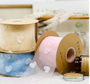 Ein guter Preis. Schwerindustrie Pfirsichherz Stickerei Schnee Garne Bouquet Verpackung Makaron Band Blumenladen Kuchenladen Handgefertigte DIY Materialien Online
