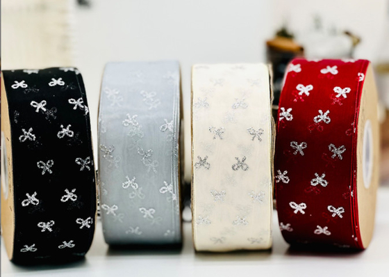 Advanced Silber Sparkle Schmetterling Schnee Band Handgefertigt DIY Haar Accessoires Bogen Material Kleidung Strohhut Accessoires Geschenkbox Verpackung