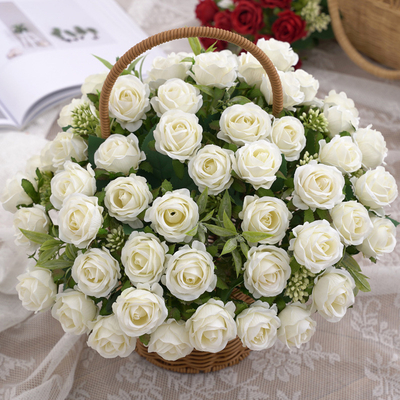 Ein guter Preis. Kleine Rosen, künstliche Blumen, falsche Blumen, Hochzeitsmaterialien, Dekoration für den Home Desktop, Fotografie-Requisiten Online