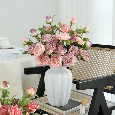Bionische verkohlte Rose, künstliche Blume, High-End-Wohnzimmer und Esstischblume, Blumenstrauß Dekoration, künstliche Blume, Rose, Hochzeitsstrauß