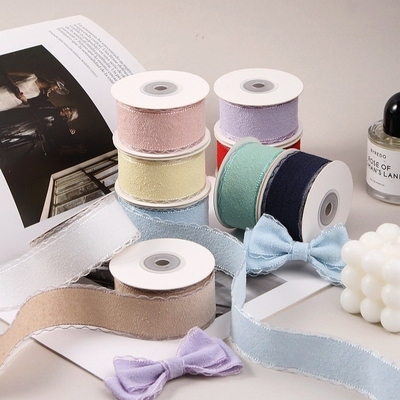 Ein guter Preis. Wolle Spitzenband DIY Bogen Kinderhaarklammer Geschenkbox Verpackung Gurt Kleidung Accessoires Wellenrand Band Online