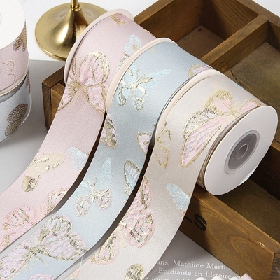Hot Stamping Schmetterling Liebesband, handgefertigte Bogenband, DIY Material Band, Hochzeit Geschenkbox Verpackung Band