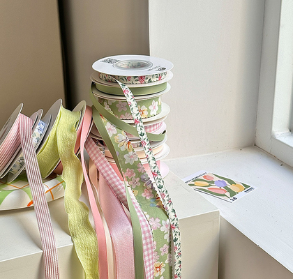 Ein guter Preis. Hochfeste Fanhua Pink Green Serie Bandblumenstrauß Gurt Backen DIY Festival Produkte Blumenmaterialien Band Online