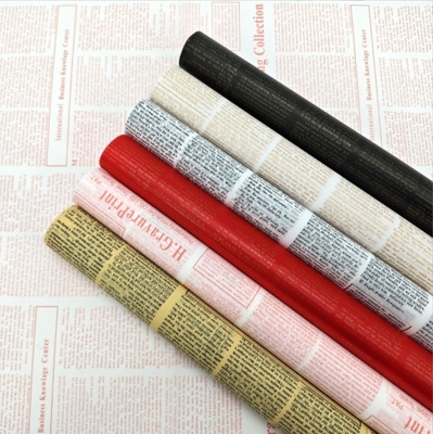 Ein guter Preis. Großhandel mit englischem Retro-Zeitungspapier, Verpackungspapier für Blumensträuße, koreanisches Vegetarierpapier, wasserdichte Blumenkunst, Blumenladen Online