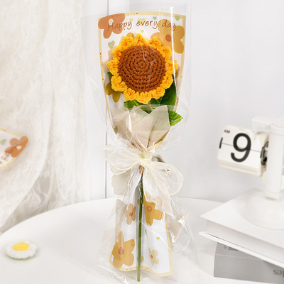 Fertigwollblume, handgewebte Blume, Sonnenblume, Sonnenblume, künstliche Blume, künstliche Blume