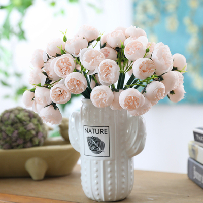 Ein guter Preis. 27-köpfige künstliche Blumenstrauß aus Teerose, Lafite, künstliche Blumen Hochzeitsstrauß, Wohnkultur, Fotografie und Arrangement Online