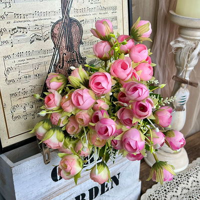 Ein guter Preis. 15 Teeknospen, künstliche Blumen, künstliche Blumensträuße, handgefertigte Blumen, Hochzeitsblumen, künstliche Seidenblumen, Hochzeitsgarten Online