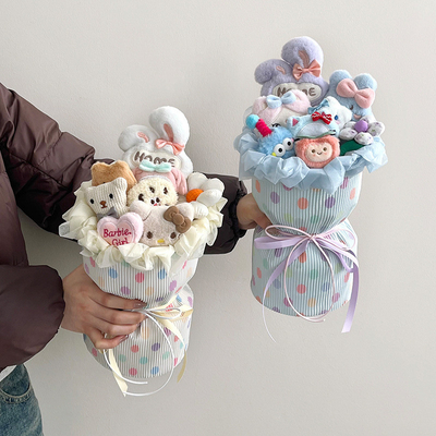 Dopamin Polka Dot Stoff fertig Blüten Seife Rose Valentinstagsgeschenk für beste Freunde und Freundinnen