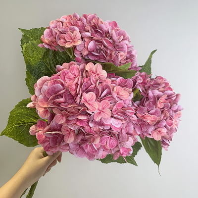 Biomimetische Hortensienblüten, simulierte Blumen, feuchtigkeitsspendende Berührung, Hortensiensträuße, Esstischdekorationen im Wohnzimmer, Hochzeitsblumenverzierungen