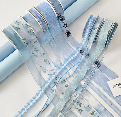 Ein guter Preis. Manmade Blue Ocean Traum Suche Serie Band Blumenstrauß Verpackung Band Blumendekoration Material Charge Handgefertigt DIY Online