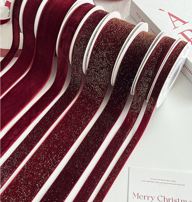 Ein guter Preis. Man-Made Red Velvet Ribbon für handgemachte Blumenkunst, Geschenkverpackung und DIY-Projekte Stoffbandmaterial Online