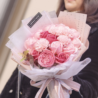 Ein guter Preis. Valentinstag Bouquet kreative Rosen, Nelken, simulierte getrocknete Rosen, Geburtstagsgeschenke, ewiges Leben Blumengeschenke, Großhandel Online