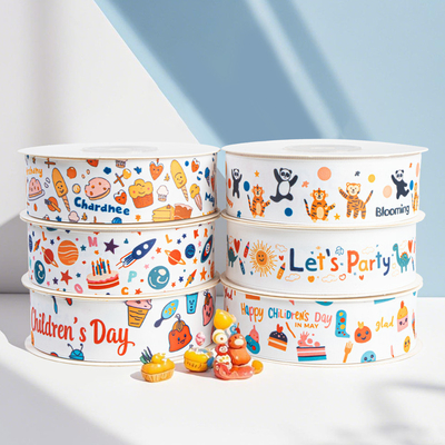 Ein guter Preis. DIY-Basteln Hochfeste Kindertags-Schleife Geburtstagskuchen Cartoon-Schleife Backgeschenkband Gurtband Handgesten-Dekoration Online