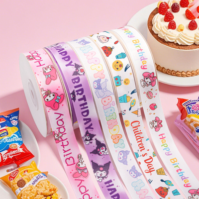 Ein guter Preis. Polyester 2cm/25m Cartoon Printed Ribbon Perfect for Birthday Cakes on International Children's Day Online