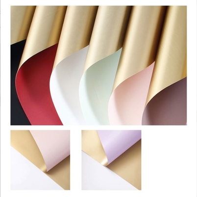 Plastik-Floristen-Verpackung, Blumenstrauß-Verpackungspapier, Valentinstag, zweifarbige Folie, wasserdichtes Goldpapier für Blumenverpackung