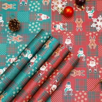 Ein guter Preis. Geschenkpapier für Blumengeschäft mit Weihnachtsmann- und Schneemann-Design auf wasserfestem Kraftpapier Online