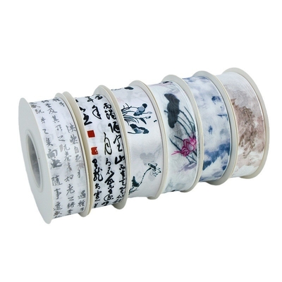 Ein guter Preis. Band im chinesischen Stil, Tintewaschband, Chiffonband, Polyesterband, Kuchenband, Blumenband, Backen, Kalligraphie-Stil, handgefertigtes DIY-Gürtel Online