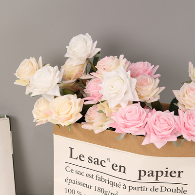 Ein guter Preis. Simulierte Blumentextur, feuchtigkeitsspendende Rose, Hochzeitsdekoration, Heimdekoration, Wohnzimmerdekoration, Seidenblume, Kunstblume, Rose Online