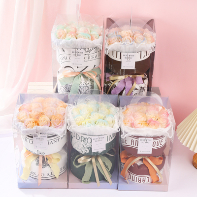 Ein guter Preis. Romantisches kleines duftendes Rosenseifenblumenstrauß, Qixi Festival, Valentinstag, Geburtstagsgeschenk, Frauentag Seifenblumenstrauß grenzüberschreitend Online