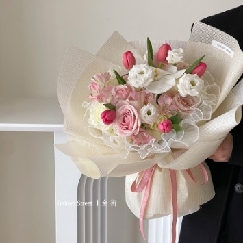 Ein guter Preis. Geprägtes cremefarbenes Blumen-Blumen-Geschenkpapier, wasserfestes Spezialpapier Online
